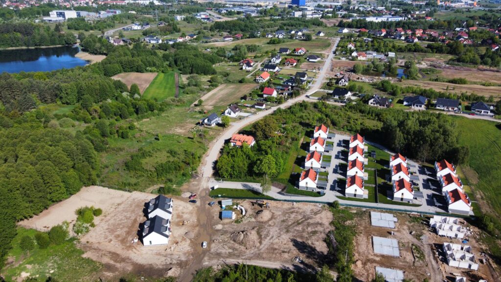 Widok z góry granica m. Olsztyn i gmina Purda. 